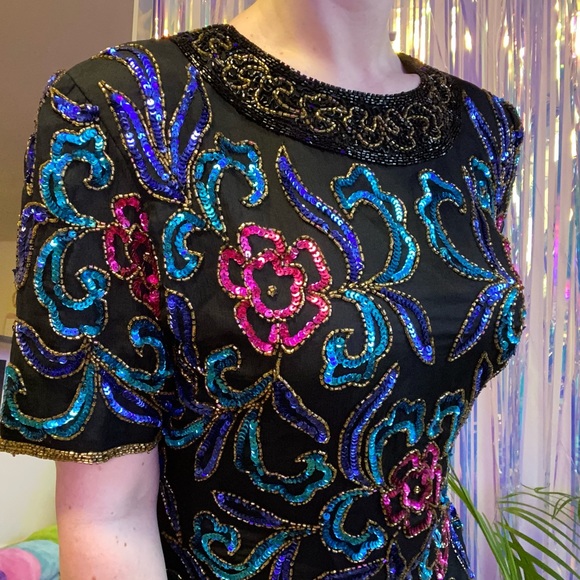 Papell Boutique • x Urban Renewal Vintage Sequin & Beaded Blouse - Picture 8 of 17